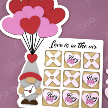 Intra απο ξύλο plywood 3mm-4mm πάχος – Πακέτο Tic Tac Toe για την Ημέρα του Αγίου Βαλεντίνου | CNC Δίασταση  20x20 cm INTRAFABR-109290307 - Image 3