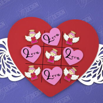 Intra απο ξύλο plywood 3mm-4mm πάχος – Πακέτο Tic Tac Toe για την Ημέρα του Αγίου Βαλεντίνου | CNC Δίασταση  20x20 cm INTRAFABR-109290307 - Image 11