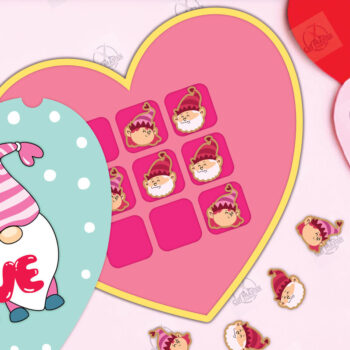 Intra απο ξύλο plywood 3mm-4mm πάχος – Ημέρα του Αγίου Βαλεντίνου Tic Tac Toe Cut Laser Δίασταση  20x20 cm INTRAFABR-112989090 - Image 1