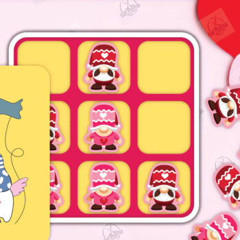 Intra απο ξύλο plywood 3mm-4mm πάχος – Ημέρα του Αγίου Βαλεντίνου Tic Tac Toe Cut Laser Δίασταση  20x20 cm INTRAFABR-112989124 - Image 1