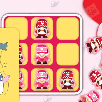 Intra απο ξύλο plywood 3mm-4mm πάχος – Ημέρα του Αγίου Βαλεντίνου Tic Tac Toe Cut Laser Δίασταση  20x20 cm INTRAFABR-112989124 - Image 2