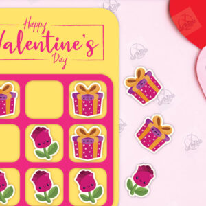 Intra απο ξύλο plywood 3mm-4mm πάχος – Ημέρα του Αγίου Βαλεντίνου Tic Tac Toe Cut Laser Δίασταση  20x20 cm INTRAFABR-112989220