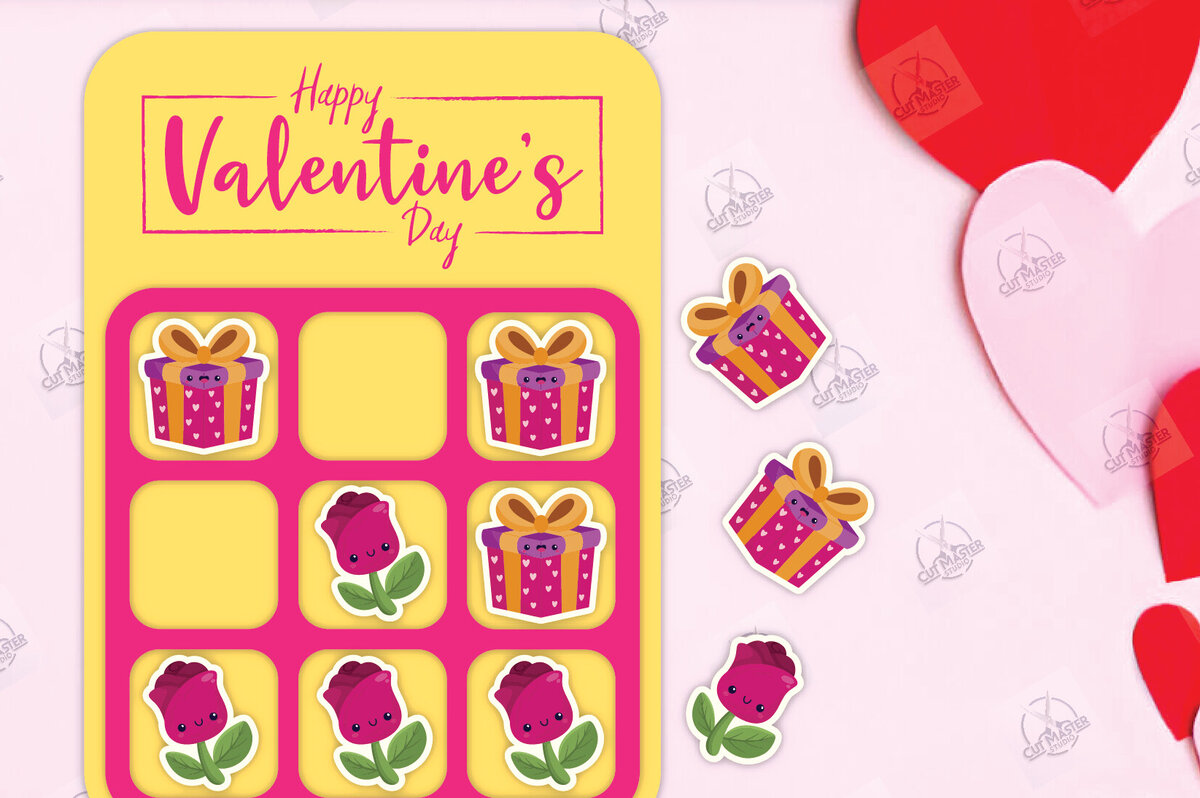 Intra απο ξύλο plywood 3mm-4mm πάχος – Ημέρα του Αγίου Βαλεντίνου Tic Tac Toe Cut Laser Δίασταση  20x20 cm INTRAFABR-112989220