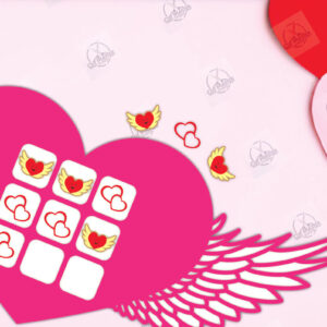 Intra απο ξύλο plywood 3mm-4mm πάχος – Ημέρα του Αγίου Βαλεντίνου Tic Tac Toe Cut Laser Δίασταση  20x20 cm INTRAFABR-112989251