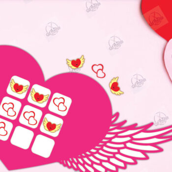 Intra απο ξύλο plywood 3mm-4mm πάχος – Ημέρα του Αγίου Βαλεντίνου Tic Tac Toe Cut Laser Δίασταση  20x20 cm INTRAFABR-112989251 - Image 1