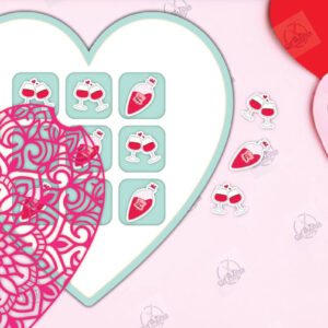 Intra απο ξύλο plywood 3mm-4mm πάχος – Ημέρα του Αγίου Βαλεντίνου Tic Tac Toe Cut Laser Δίασταση  20x20 cm INTRAFABR-112989296