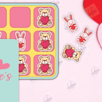 Intra απο ξύλο plywood 3mm-4mm πάχος – Ημέρα του Αγίου Βαλεντίνου Tic Tac Toe Cut Laser Δίασταση  20x20 cm INTRAFABR-112989318 - Image 2