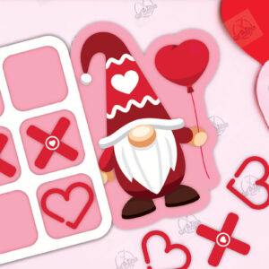 Intra απο ξύλο plywood 3mm-4mm πάχος – Ημέρα του Αγίου Βαλεντίνου Tic Tac Toe Cut Laser Δίασταση  20x20 cm INTRAFABR-112989032