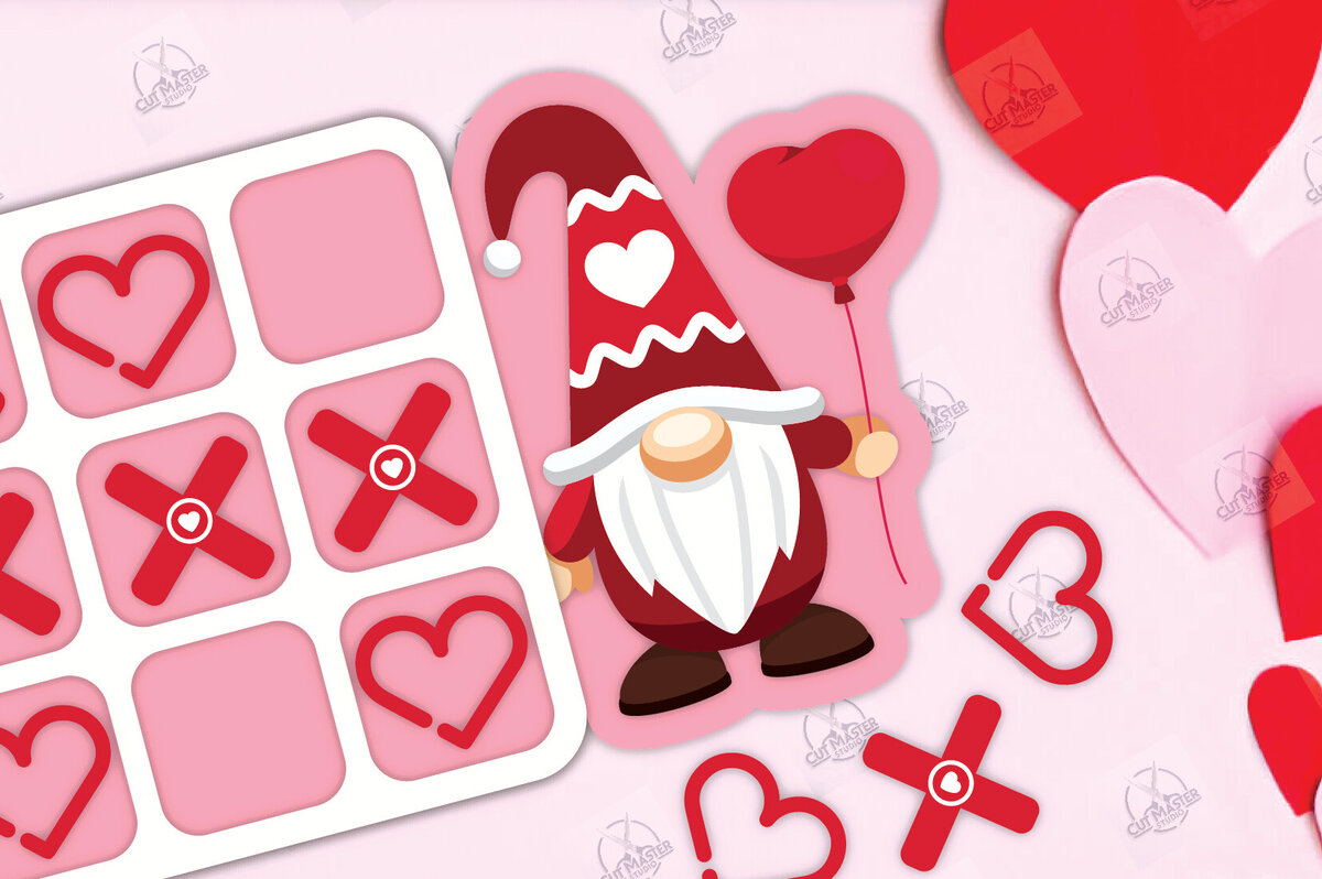 Intra απο ξύλο plywood 3mm-4mm πάχος – Ημέρα του Αγίου Βαλεντίνου Tic Tac Toe Cut Laser Δίασταση  20x20 cm INTRAFABR-112989032