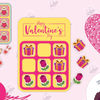 Intra απο ξύλο plywood 3mm-4mm πάχος – Πακέτο Tic Tac Toe για την Ημέρα του Αγίου Βαλεντίνου Δίασταση  20x20 cm INTRAFABR-112989390 - Image 2