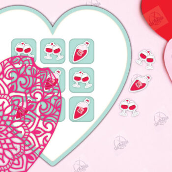 Intra απο ξύλο plywood 3mm-4mm πάχος – Πακέτο Tic Tac Toe για την Ημέρα του Αγίου Βαλεντίνου Δίασταση  20x20 cm INTRAFABR-112989390 - Image 5