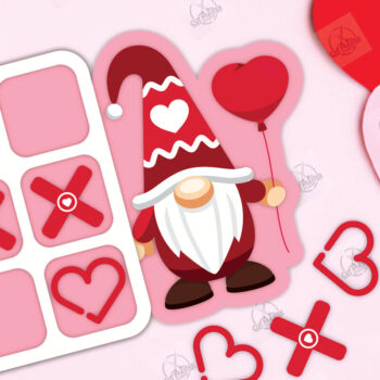 Intra απο ξύλο plywood 3mm-4mm πάχος – Πακέτο Tic Tac Toe για την Ημέρα του Αγίου Βαλεντίνου Δίασταση  20x20 cm INTRAFABR-112989187 - Image 3