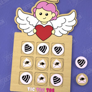 Intra απο ξύλο plywood 3mm-4mm πάχος – Ημέρα του Αγίου Βαλεντίνου Tic Tac Toe|Κλασικό παιχνίδι Δίασταση  20x20 cm INTRAFABR-109290054