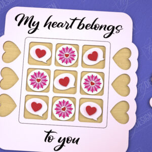 Intra απο ξύλο plywood 3mm-4mm πάχος – Ημέρα του Αγίου Βαλεντίνου Tic Tac Toe|Κλασικό παιχνίδι Δίασταση  20x20 cm INTRAFABR-109290073