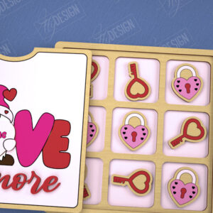 Intra απο ξύλο plywood 3mm-4mm πάχος – Ημέρα του Αγίου Βαλεντίνου Tic Tac Toe|Κλασικό παιχνίδι Δίασταση  20x20 cm INTRAFABR-109290087