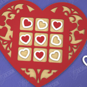 Intra απο ξύλο plywood 3mm-4mm πάχος – Ημέρα του Αγίου Βαλεντίνου Tic Tac Toe|Κλασικό παιχνίδι Δίασταση  20x20 cm INTRAFABR-109290008