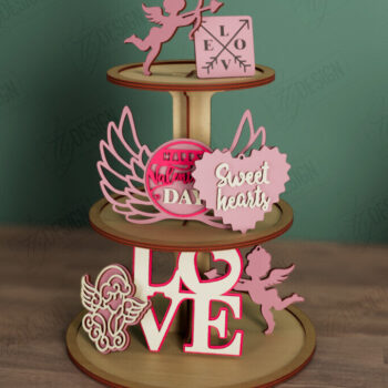 Intra απο ξύλο plywood 3mm-4mm πάχος – Πακέτο Δίσκου με επίπεδα για την Ημέρα του Αγίου Βαλεντίνου | CNC Δίασταση  20x20 cm INTRAFABR-112621284 - Image 4