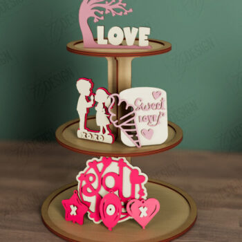 Intra απο ξύλο plywood 3mm-4mm πάχος – Πακέτο Δίσκου με επίπεδα για την Ημέρα του Αγίου Βαλεντίνου | CNC Δίασταση  20x20 cm INTRAFABR-112621284 - Image 5