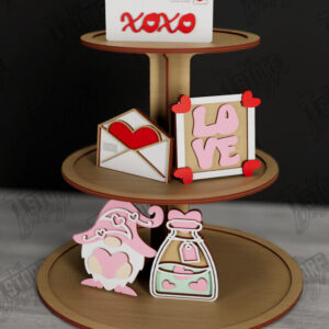 Intra απο ξύλο plywood 3mm-4mm πάχος – Δίσκος σε επίπεδα για την ημέρα του Αγίου Βαλεντίνου | Στρογγυλό σταντ Δίασταση  20x20 cm INTRAFABR-112501652