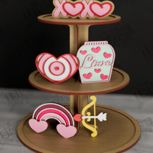 Intra απο ξύλο plywood 3mm-4mm πάχος – Δίσκος σε επίπεδα για την ημέρα του Αγίου Βαλεντίνου | Στρογγυλό σταντ Δίασταση  20x20 cm INTRAFABR-112501655