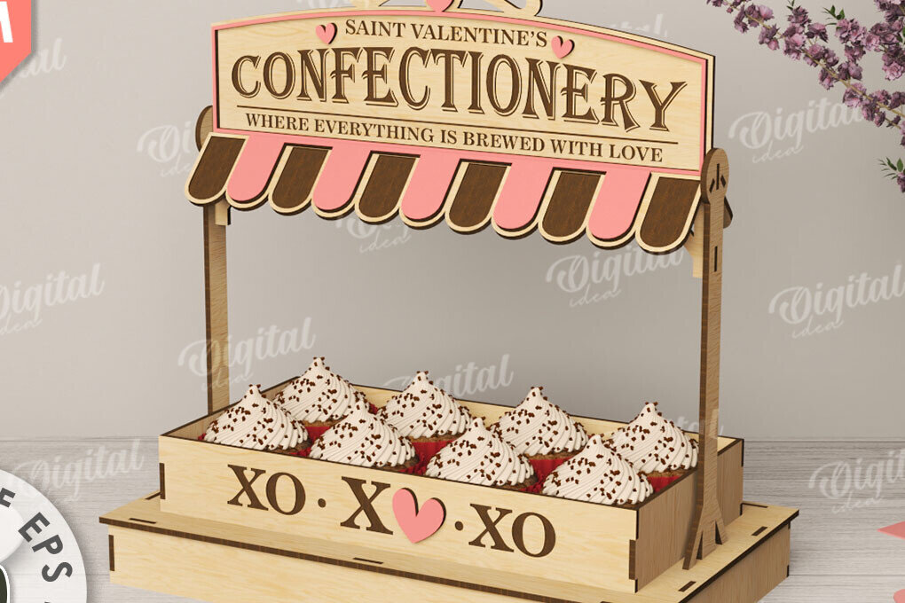 Intra απο ξύλο plywood 3mm-4mm πάχος – Stand Laser για την Ημέρα του Αγίου Βαλεντίνου Shop Stand Laser Δίασταση  20x20 cm INTRAFABR-112148495