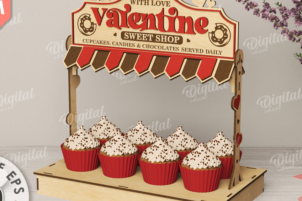 Intra απο ξύλο plywood 3mm-4mm πάχος – Stand Laser για την Ημέρα του Αγίου Βαλεντίνου Shop Stand Laser Δίασταση  20x20 cm INTRAFABR-112148233