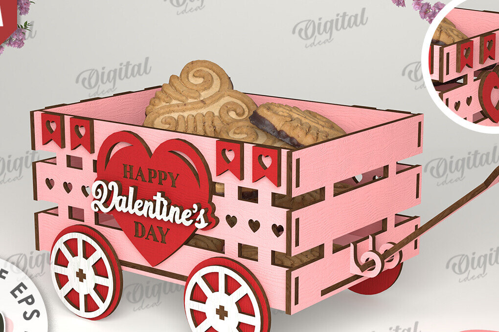 Intra απο ξύλο plywood 3mm-4mm πάχος – Κοπή λέιζερ για την ημέρα του Αγίου Βαλεντίνου Δίασταση  20x20 cm INTRAFABR-111354816