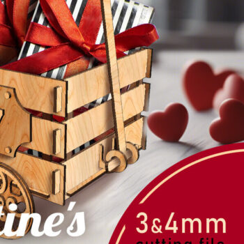 Intra απο ξύλο plywood 3mm-4mm πάχος – Wagon για την ημέρα του Αγίου Βαλεντίνου Δίασταση  20x20 cm INTRAFABR-89469879 - Image 1