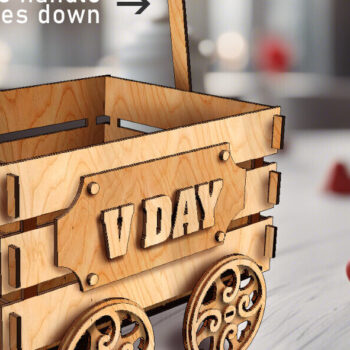 Intra απο ξύλο plywood 3mm-4mm πάχος – Wagon για την ημέρα του Αγίου Βαλεντίνου Δίασταση  20x20 cm INTRAFABR-89469879 - Image 2