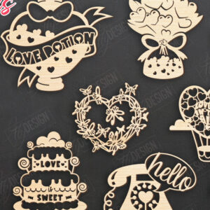 Intra απο ξύλο plywood 3mm-4mm πάχος – Πακέτο τέχνης τοίχου για την ημέρα του Αγίου Βαλεντίνου | CNC Δίασταση  40x30 cm INTRAFABR-110399703