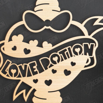 Intra απο ξύλο plywood 3mm-4mm πάχος – Πακέτο τέχνης τοίχου για την ημέρα του Αγίου Βαλεντίνου | CNC Δίασταση  40x30 cm INTRAFABR-110399703 - Image 3