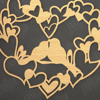 Intra απο ξύλο plywood 3mm-4mm πάχος – Τέχνη τοίχου για την ημέρα του Αγίου Βαλεντίνου | Ρομαντικό δώρο Δίασταση  40x30 cm INTRAFABR-110774334 - Image 1