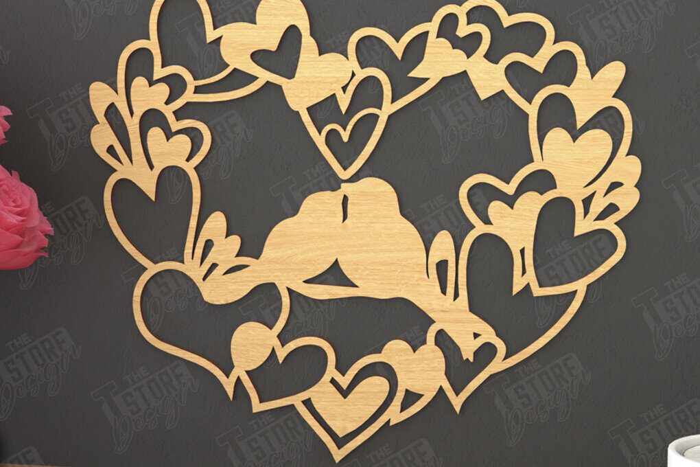 Intra απο ξύλο plywood 3mm-4mm πάχος – Τέχνη τοίχου για την ημέρα του Αγίου Βαλεντίνου | Ρομαντικό δώρο Δίασταση  40x30 cm INTRAFABR-110774334