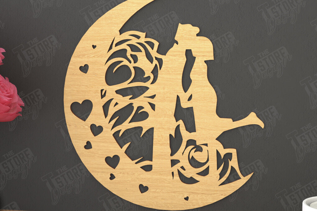 Intra απο ξύλο plywood 3mm-4mm πάχος – Τέχνη τοίχου για την ημέρα του Αγίου Βαλεντίνου | Ρομαντικό δώρο Δίασταση  40x30 cm INTRAFABR-110774363