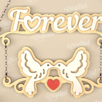 Intra απο ξύλο plywood 3mm-4mm πάχος – Διακόσμηση τοίχου για την ημέρα του Αγίου Βαλεντίνου Lasercut Δίασταση  40x30 cm INTRAFABR-111986081 - Image 1