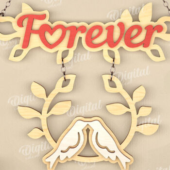 Intra απο ξύλο plywood 3mm-4mm πάχος – Διακόσμηση τοίχου για την ημέρα του Αγίου Βαλεντίνου Lasercut Δίασταση  40x30 cm INTRAFABR-111986127 - Image 1