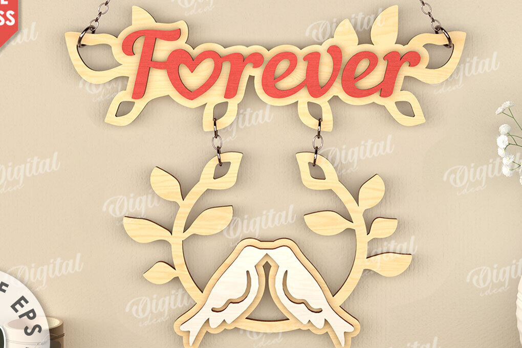 Intra απο ξύλο plywood 3mm-4mm πάχος – Διακόσμηση τοίχου για την ημέρα του Αγίου Βαλεντίνου Lasercut Δίασταση  40x30 cm INTRAFABR-111986127