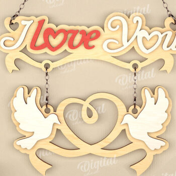 Intra απο ξύλο plywood 3mm-4mm πάχος – Διακόσμηση τοίχου για την ημέρα του Αγίου Βαλεντίνου Lasercut Δίασταση  40x30 cm INTRAFABR-111986358 - Image 1