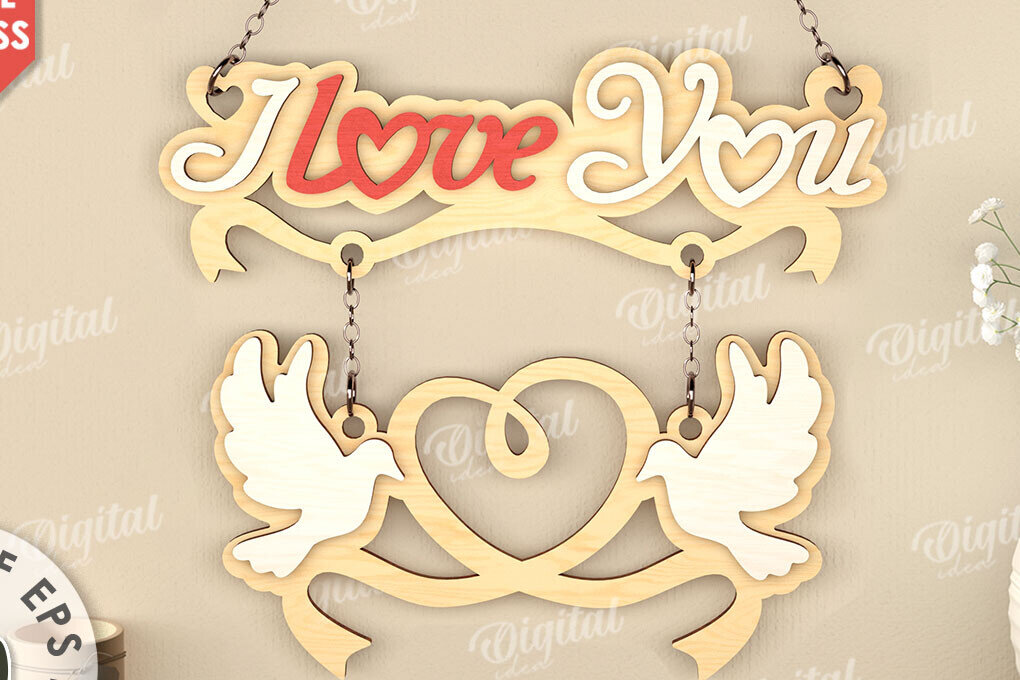 Intra απο ξύλο plywood 3mm-4mm πάχος – Διακόσμηση τοίχου για την ημέρα του Αγίου Βαλεντίνου Lasercut Δίασταση  40x30 cm INTRAFABR-111986358