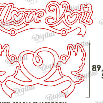 Intra απο ξύλο plywood 3mm-4mm πάχος – Διακόσμηση τοίχου για την ημέρα του Αγίου Βαλεντίνου Lasercut Δίασταση  40x30 cm INTRAFABR-111986358 - Image 2