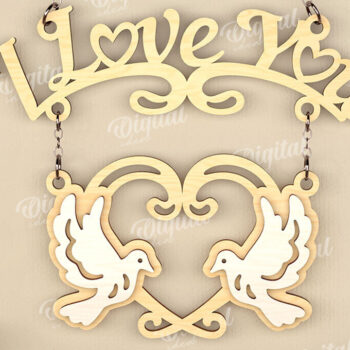 Intra απο ξύλο plywood 3mm-4mm πάχος – Διακόσμηση τοίχου για την ημέρα του Αγίου Βαλεντίνου Lasercut Δίασταση  40x30 cm INTRAFABR-111986383 - Image 1