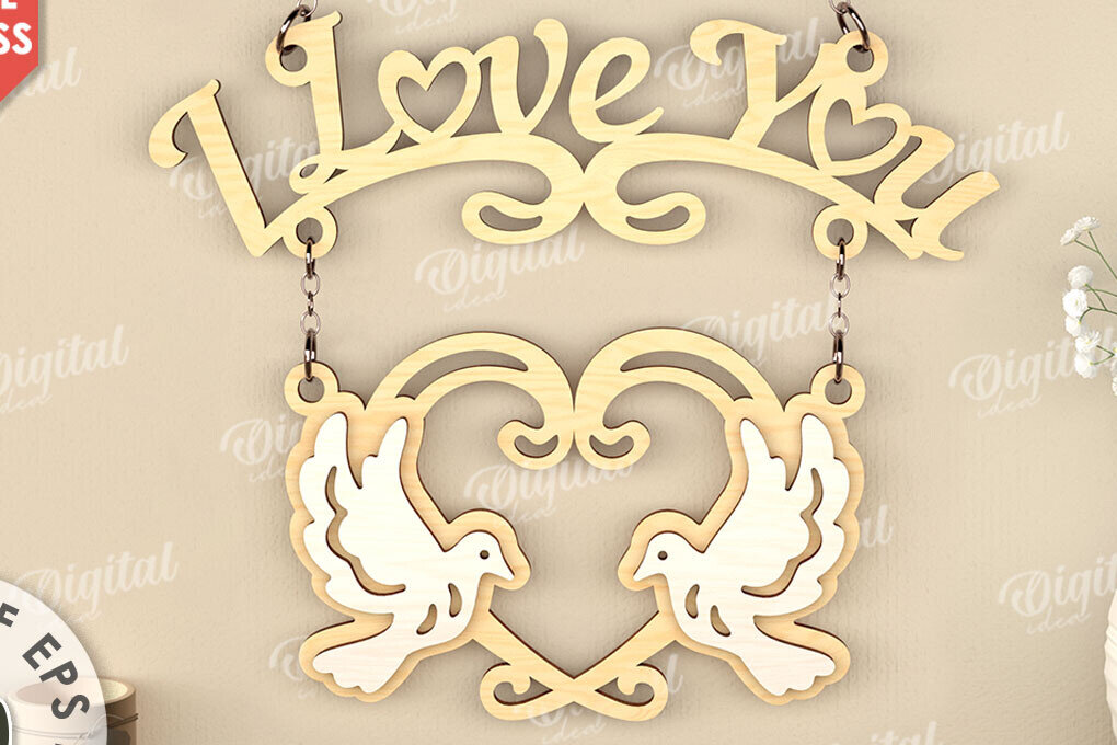 Intra απο ξύλο plywood 3mm-4mm πάχος – Διακόσμηση τοίχου για την ημέρα του Αγίου Βαλεντίνου Lasercut Δίασταση  40x30 cm INTRAFABR-111986383