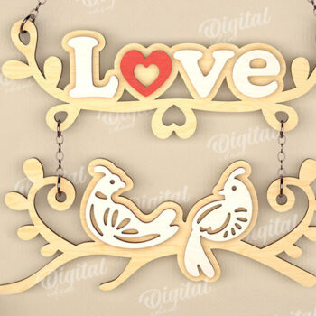 Intra απο ξύλο plywood 3mm-4mm πάχος – Διακόσμηση τοίχου για την ημέρα του Αγίου Βαλεντίνου Lasercut Δίασταση  40x30 cm INTRAFABR-111986027 - Image 1