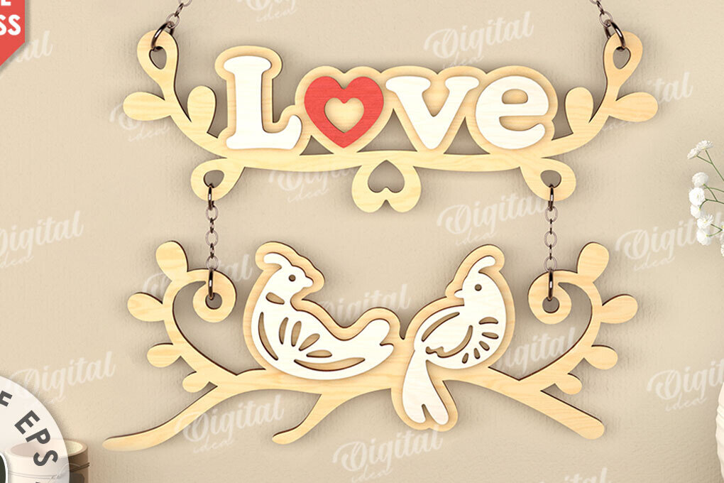 Intra απο ξύλο plywood 3mm-4mm πάχος – Διακόσμηση τοίχου για την ημέρα του Αγίου Βαλεντίνου Lasercut Δίασταση  40x30 cm INTRAFABR-111986027