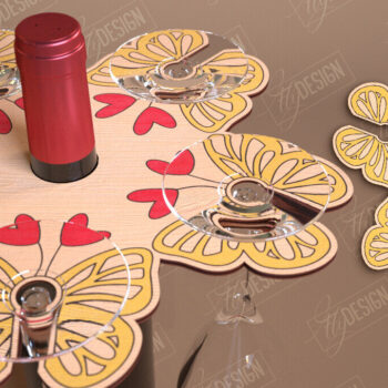 Intra απο ξύλο plywood 3mm-4mm πάχος – Ημέρα του Αγίου Βαλεντίνου Wine Butler Δίασταση  20x20 cm INTRAFABR-114818013 - Image 1