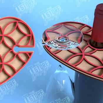 Intra απο ξύλο plywood 3mm-4mm πάχος – Ημέρα του Αγίου Βαλεντίνου Wine Butler Δίασταση  20x20 cm INTRAFABR-114957031 - Image 3