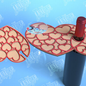 Intra απο ξύλο plywood 3mm-4mm πάχος – Ημέρα του Αγίου Βαλεντίνου Wine Butler Δίασταση  20x20 cm INTRAFABR-114957031 - Image 4