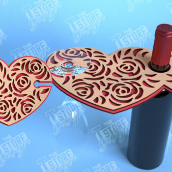 Intra απο ξύλο plywood 3mm-4mm πάχος – Ημέρα του Αγίου Βαλεντίνου Wine Butler Δίασταση  20x20 cm INTRAFABR-114957031 - Image 5