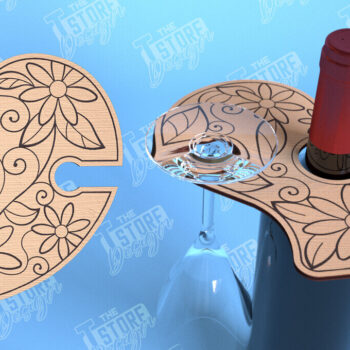 Intra απο ξύλο plywood 3mm-4mm πάχος – Ημέρα του Αγίου Βαλεντίνου Wine Butler Δίασταση  20x20 cm INTRAFABR-114957031 - Image 7