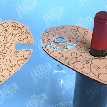 Intra απο ξύλο plywood 3mm-4mm πάχος – Ημέρα του Αγίου Βαλεντίνου Wine Butler Δίασταση  20x20 cm INTRAFABR-114957031 - Image 8